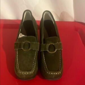Clarks Olive Green Loafers